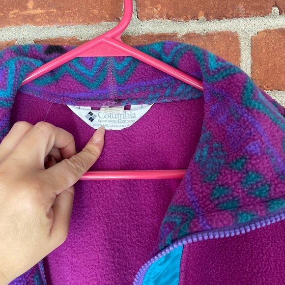 Vintage 90's Columbia purple fleece zip up jacket - Picture 5 of 6